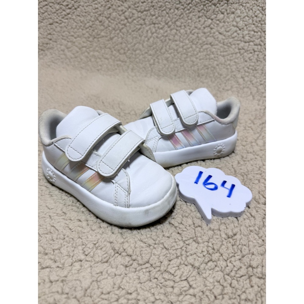 Adidas Tensaur Sport 2.0 CF I Toddler White Iridescent Sneakers ID5265 Size 8K